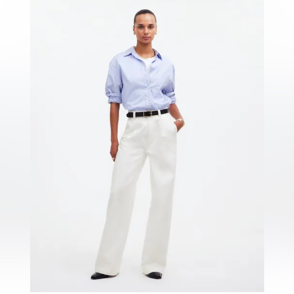 Madewell The Harlow wide leg jean in tile white airy denim